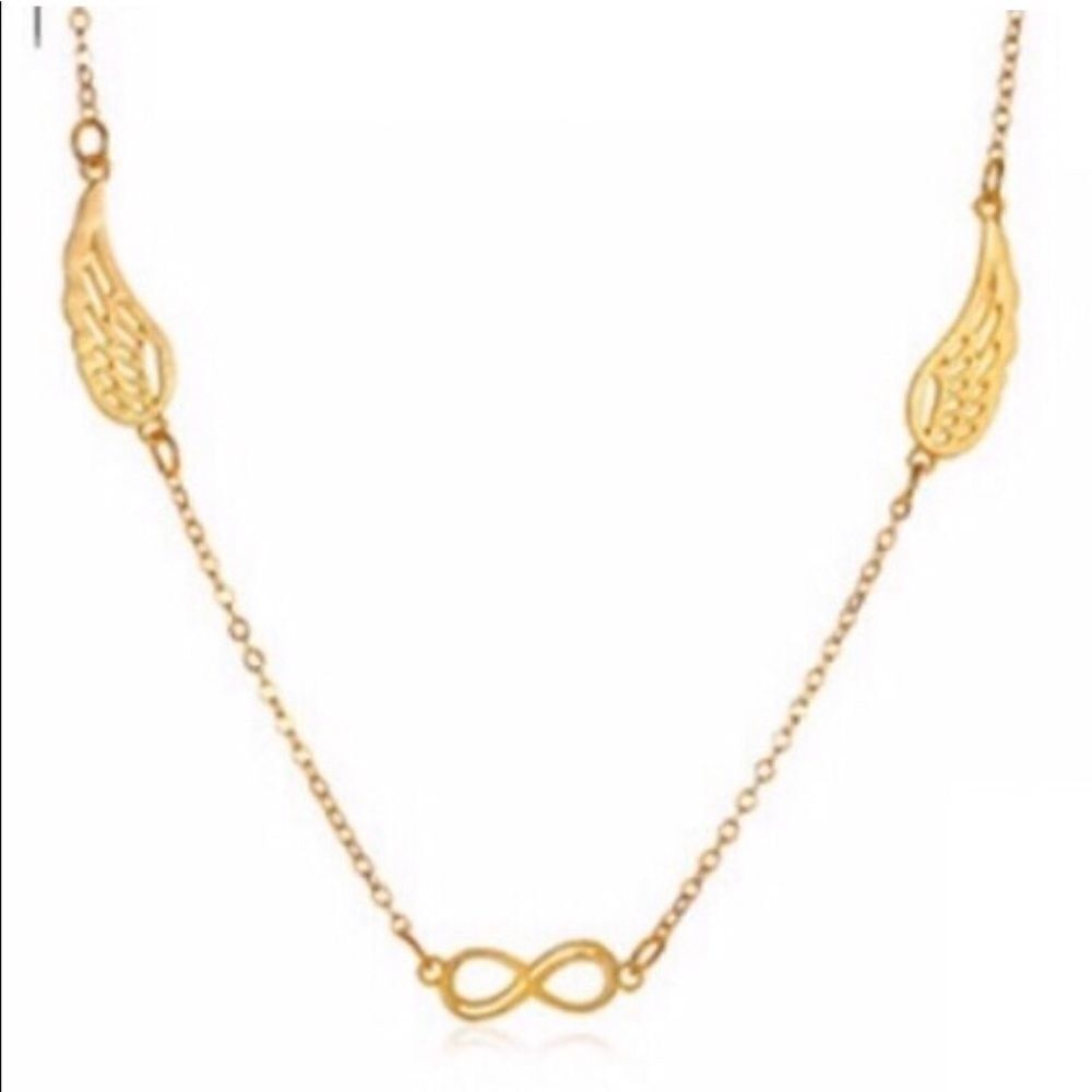 Necklace Zinc Allow Wings and Infinity Chic